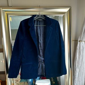 Blue velvet blazer